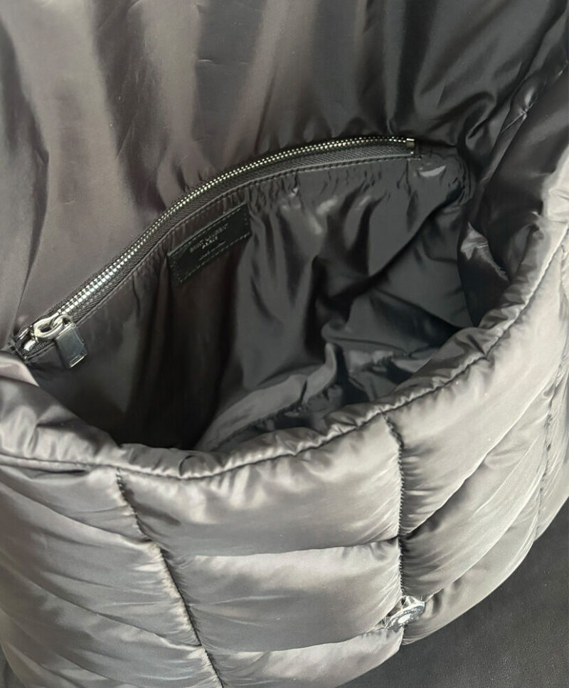 Saint Laurent Puffer Messenger Bag In Econyl Regenerated Nylon Black